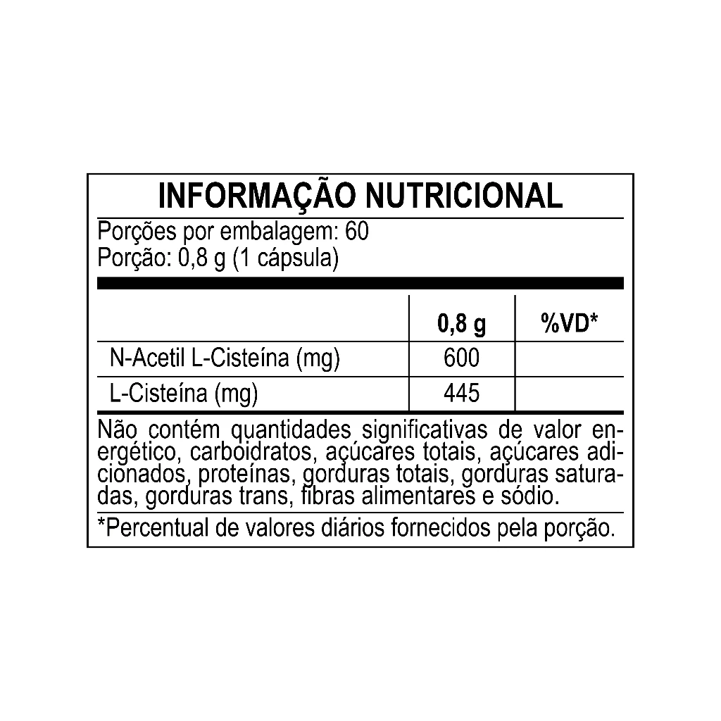 NAC Acetilcisteína NutriZen — 600mg | 60 Cápsulas | Detox, Imunidade & Antioxidante