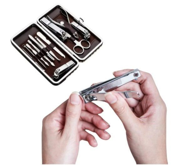 Kit Cortador de Unha Portátil para Manicure com Estojo, Pinça e Tesoura - Loja T