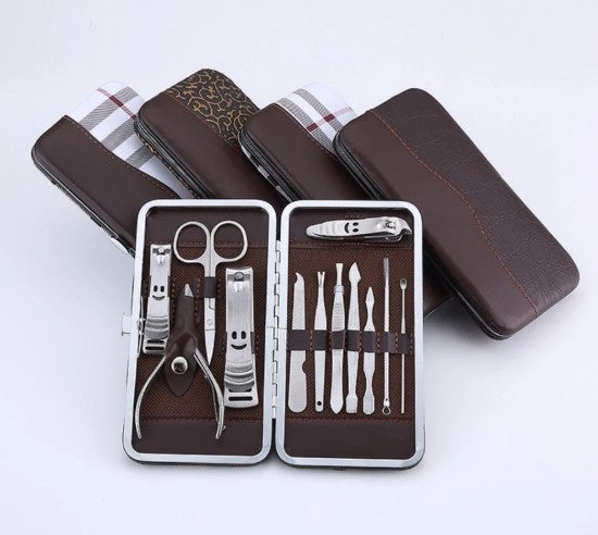 Kit Cortador de Unha Portátil para Manicure com Estojo, Pinça e Tesoura - Loja T
