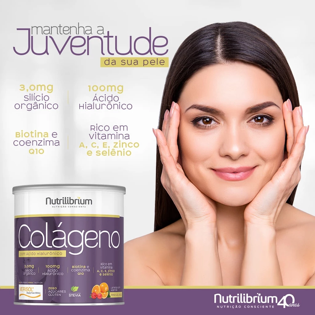 Colágeno Verisol ORIGINAL + Ácido Hialurônico + Biotina 200g | NutriZen Brasil