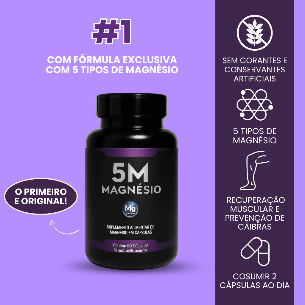 Magnésio 5M Original | 60 Cápsulas