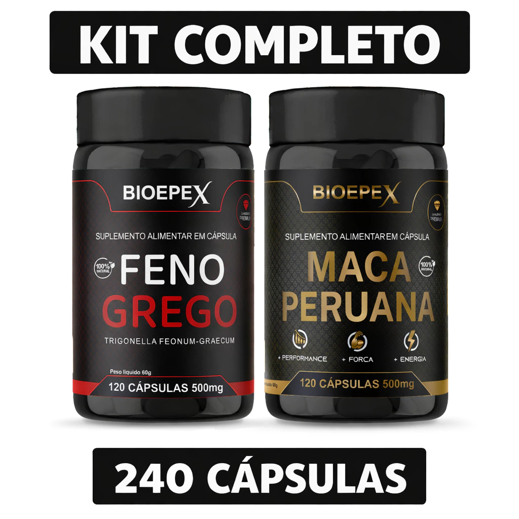 Kit Força Total NutriZen — Feno Grego + Maca Peruana | 240 Cápsulas | Energia & Vitalidade