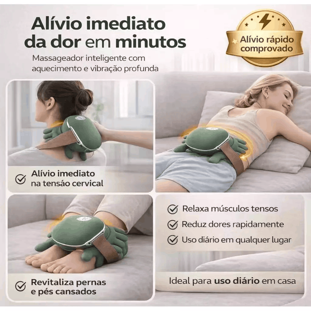Massageador Cervical 4D com Aquecimento | Relaxamento para Pescoço e Ombros