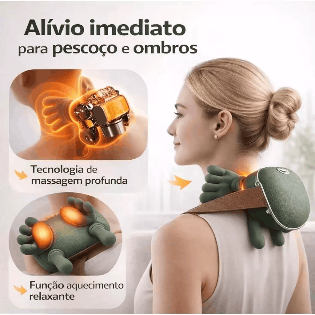 Massageador Cervical 4D com Aquecimento | Relaxamento para Pescoço e Ombros
